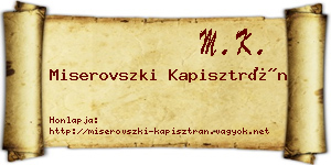 Miserovszki Kapisztrán névjegykártya